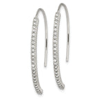 Sterling Silver Rhodium-plated Crystal Threader Dangle Earrings