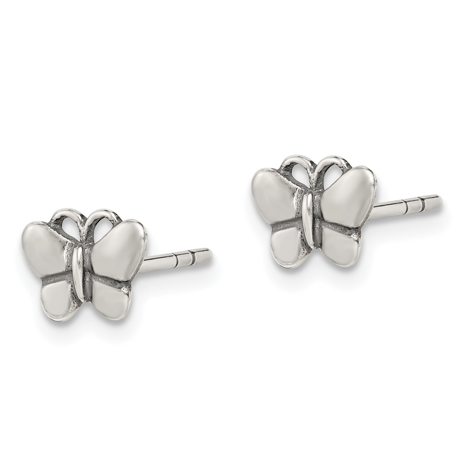 Sterling Silver Oxidized Butterfly Post Earrings Secondary image