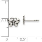 Sterling Silver Oxidized Butterfly Post Earrings