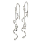 Sterling Silver Polished Twisted Dangle Earrings