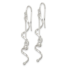 Sterling Silver Polished Twisted Dangle Earrings