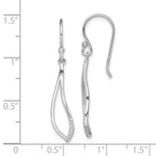 Sterling Silver Rhodium-plated Polished CZ Dangle Earrings