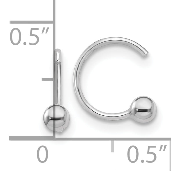 Sterling Silver Rhodium-plated Polished Ball Pair of Cuff Earrings