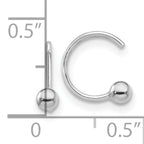 Sterling Silver Rhodium-plated Polished Ball Pair of Cuff Earrings