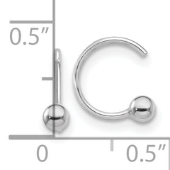 Sterling Silver Rhodium-plated Polished Ball Pair of Cuff Earrings