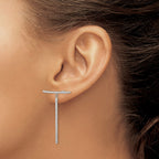 Cubic Zirconia Dangle Threader Earrings in Sterling Silver - Sophia Jewelers