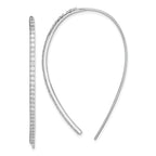 Sterling Silver Rhodium-plated CZ Dangle Earrings