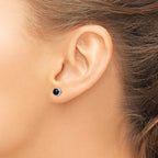 Round Onyx Bezel Stud Earrings in Sterling Silver, 5mm - Sophia Jewelers