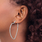 Heart Hoop Earrings in Sterling Silver, 59mm - Sophia Jewelers