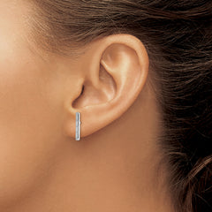 Sterling Silver Rhodium-plated Polished CZ Bar Post Earrings