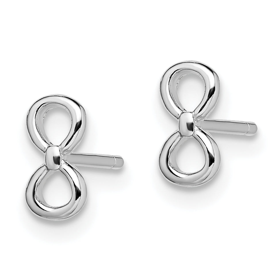 Sterling Silver Rhodium-plated Infinity Post Earrings