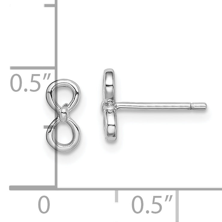 Sterling Silver Rhodium-plated Infinity Post Earrings