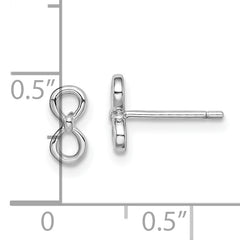 Sterling Silver Rhodium-plated Infinity Post Earrings