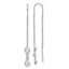 Sterling Silver Rhodium-plated CZ Threader Earrings
