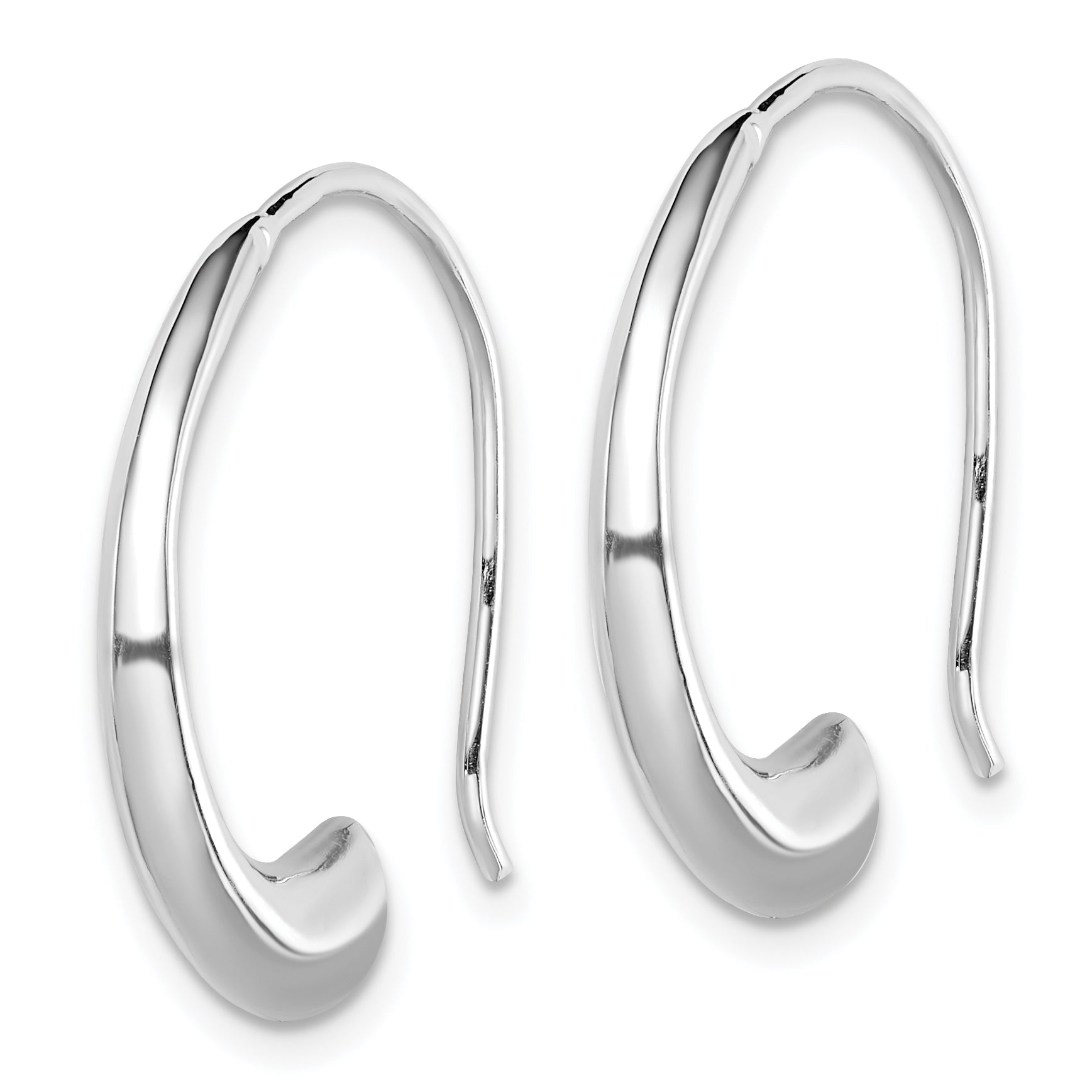 Sterling Silver Rhodium-plated Threader Dangle Earrings Secondary image