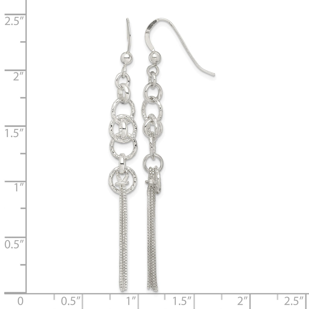 Circle & Multi-Strand Chain Dangle Earrings in Sterling Silver - Sophia Jewelers