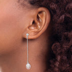 Beaded Purple Freshwater Pearl Stud Dangle Earrings in Sterling Silver - Sophia Jewelers