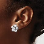 Beaded Stud Earrings in Sterling Silver, 14.45mm - Sophia Jewelers