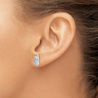 Cubic Zirconia Cat Stud Earrings in Sterling Silver, 7x12mm - Sophia Jewelers