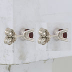 Round Garnet Stud Earrings in Sterling Silver, 5mm - Sophia Jewelers