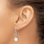 Teardrop Freshwater Pearl Circle Dangle Earrings in Sterling Silver - Sophia Jewelers