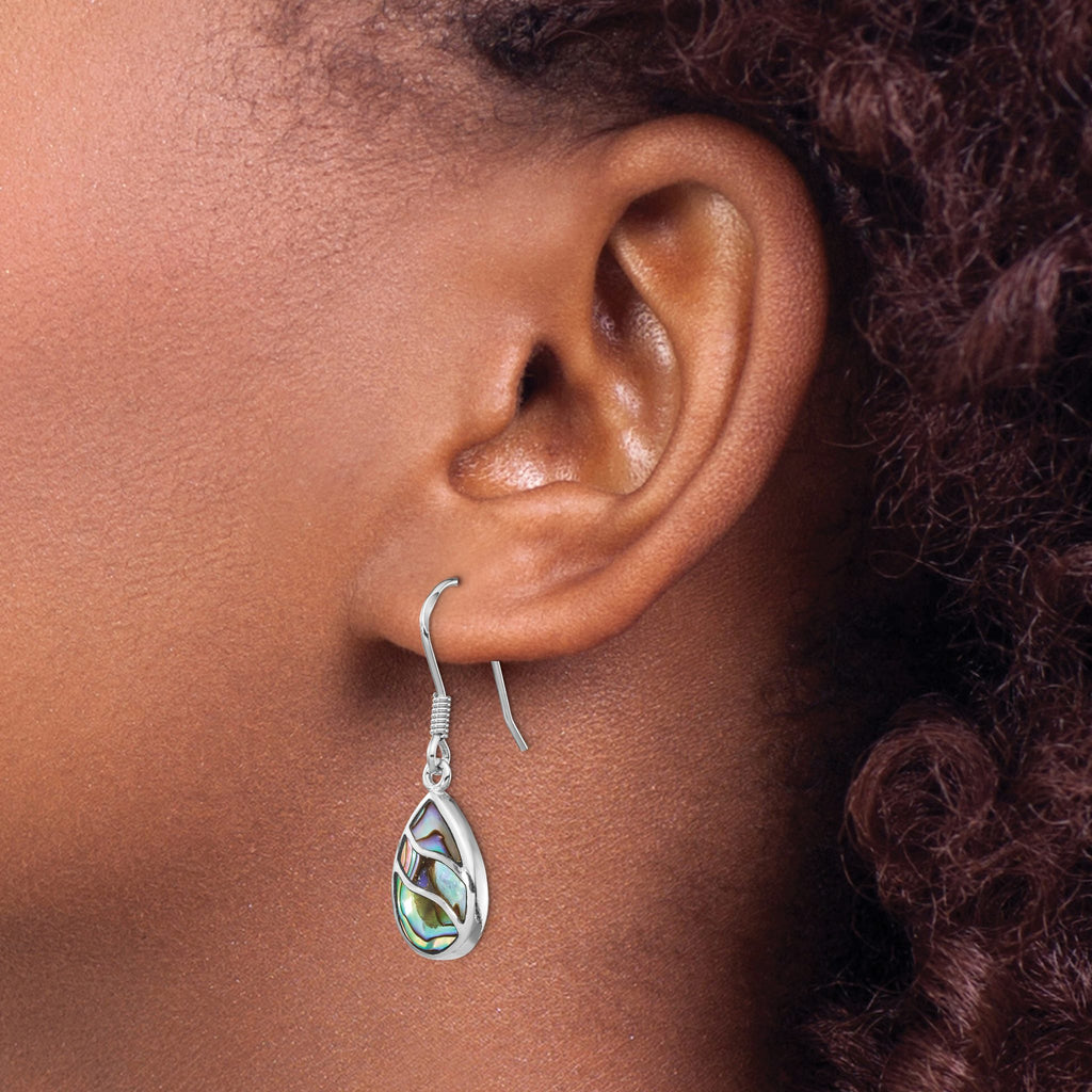 Abalone Teardrop Dangle Earrings in Sterling Silver - Sophia Jewelers