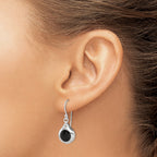 Onyx Teardrop Dangle Earrings in Sterling Silver, 8mm - Sophia Jewelers