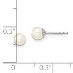Sterling Silver Madi K Rhodium-plated 4-5mm White Round Freshwater Cultured Pearl Post Earrings