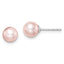 Sterling Silver Rhodium-Plated 6-7mm Pink Freshwater Cultured Pearl Stud Earrings