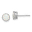 Sterling Silver Rhodium-plated 6mm Polished Created Opal Post Earrings