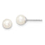 Sterling Silver Rhodium-Plated 5-6mm White Freshwater Cultured Pearl Stud Earrings