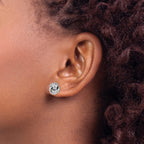 Love Knot Stud Earrings in Sterling Silver, 10.7mm Textured - Sophia Jewelers