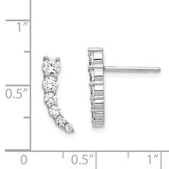 Sterling Shimmer Sterling Silver Rhodium-plated 12 Stone CZ Post Dangle Earrings