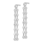 Sterling Shimmer Sterling Silver Rhodium-plated 30 Stone CZ 2 Strand Post Dangle Earrings