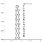 Sterling Shimmer Sterling Silver Rhodium-plated 30 Stone CZ 2 Strand Post Dangle Earrings