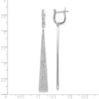 Sterling Shimmer Sterling Silver Rhodium-plated 228 Stone Pav‚ CZ Triangle Dangle Hinged Post Earrings