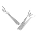 Stone Pavé Cubic Zirconia Triangle Stud Dangle Earrings in Sterling Silver, 7.3mm - Sophia Jewelers