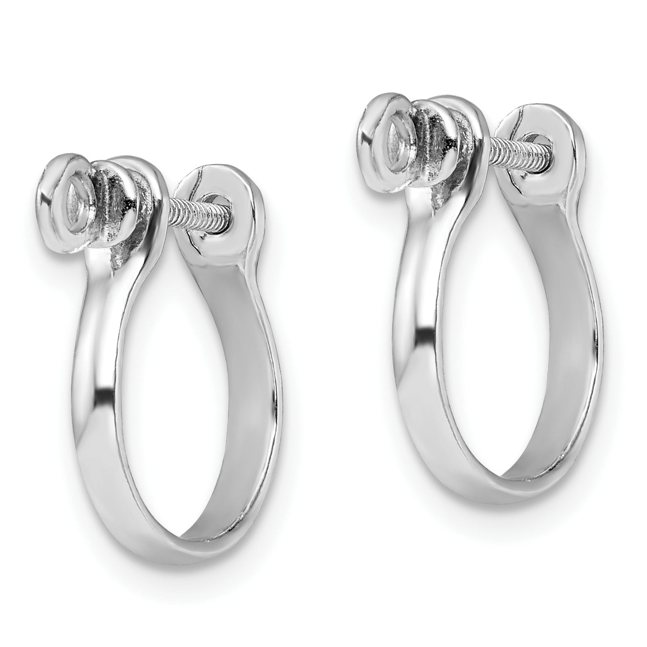 De-Ani Sterling Silver Rhodium-plated Polished 3D Shackle Link Screw Earrings Secondary image