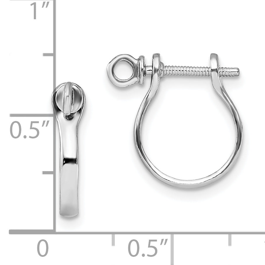 De-Ani Sterling Silver Rhodium-plated Polished 3D Shackle Link Screw Earrings