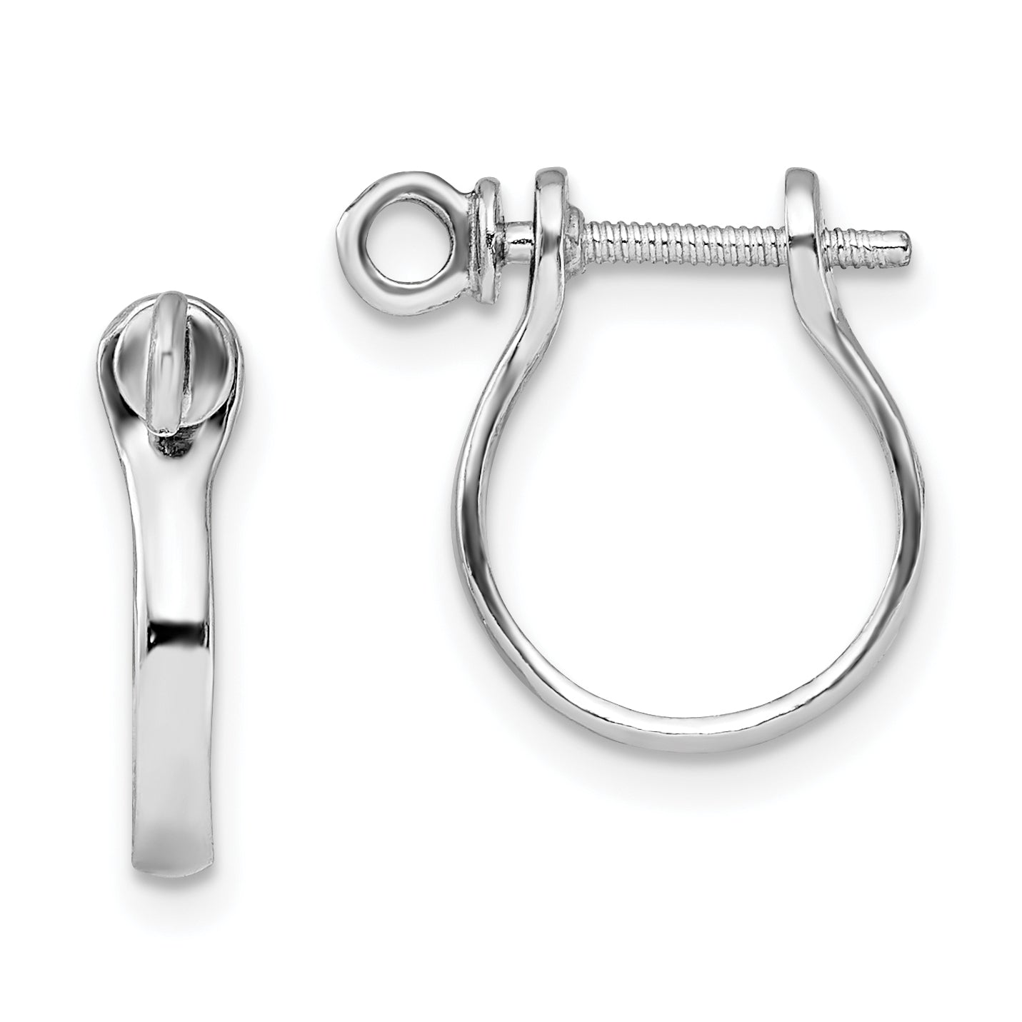 De-Ani Sterling Silver Rhodium-plated Polished 3D Shackle Link Screw Earrings Main image