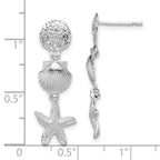 De-Ani Sterling Silver Rhodium-Plated Polished Sea Life Dangle Post Earrings