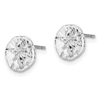 De-Ani Sterling Silver Rhodium-Plated Polished Mini Sand Dollar Post Earrings