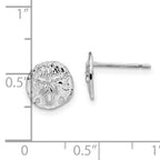De-Ani Sterling Silver Rhodium-Plated Polished Mini Sand Dollar Post Earrings
