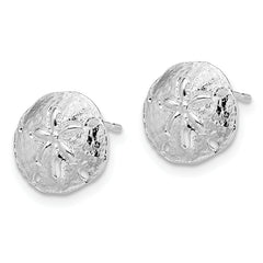 De-Ani Sterling Silver Rhodium-Plated Polished Sand Dollar Post Earrings