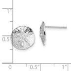 De-Ani Sterling Silver Rhodium-Plated Polished Sand Dollar Post Earrings