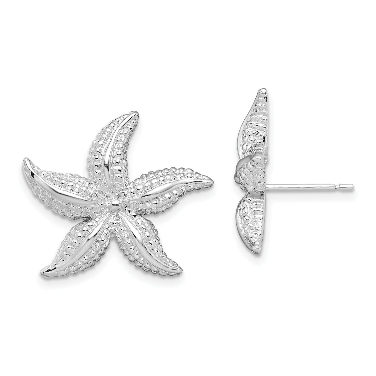 Starfish Stud Earrings in Sterling Silver, 24mm - Sophia Jewelers Main image