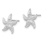 De-Ani Sterling Silver Rhodium-Plated Polished Starfish Post Earrings
