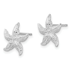 De-Ani Sterling Silver Rhodium-Plated Polished Starfish Post Earrings