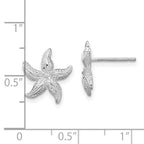 De-Ani Sterling Silver Rhodium-Plated Polished Starfish Post Earrings