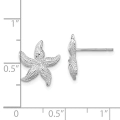 De-Ani Sterling Silver Rhodium-Plated Polished Starfish Post Earrings